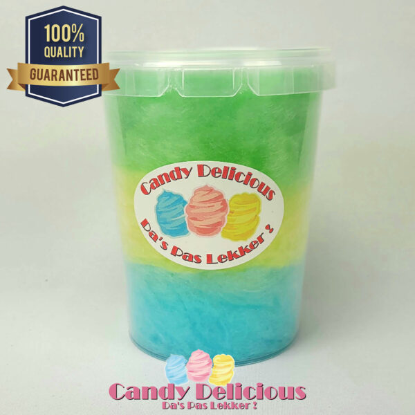 Suikerspin Blauw Geel Groen 05 Liter Candy Delicious