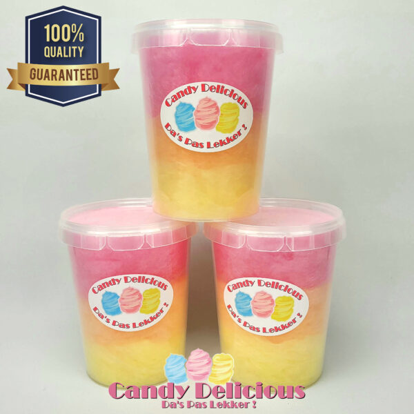 Suikerspin Geel Oranje Roze 05 Liter Candy Delicious