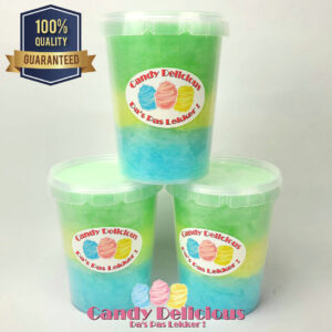 Suikerspin Blauw Geel Groen 05 Liter Candy Delicious