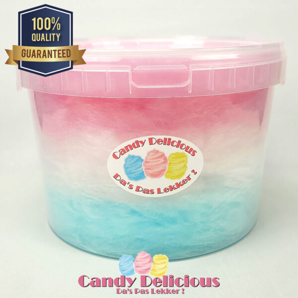Suikerspin Tricolore Blauw Wit Roze Candy Delicious