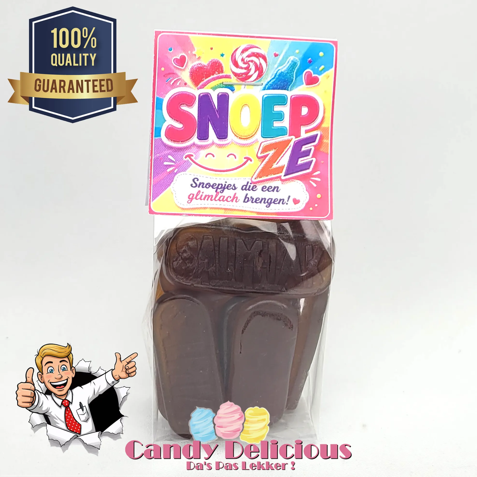 Salmiak Repen 100gr Snoepze | Kermissnoep Salmiak Repen 100gr Snoepze